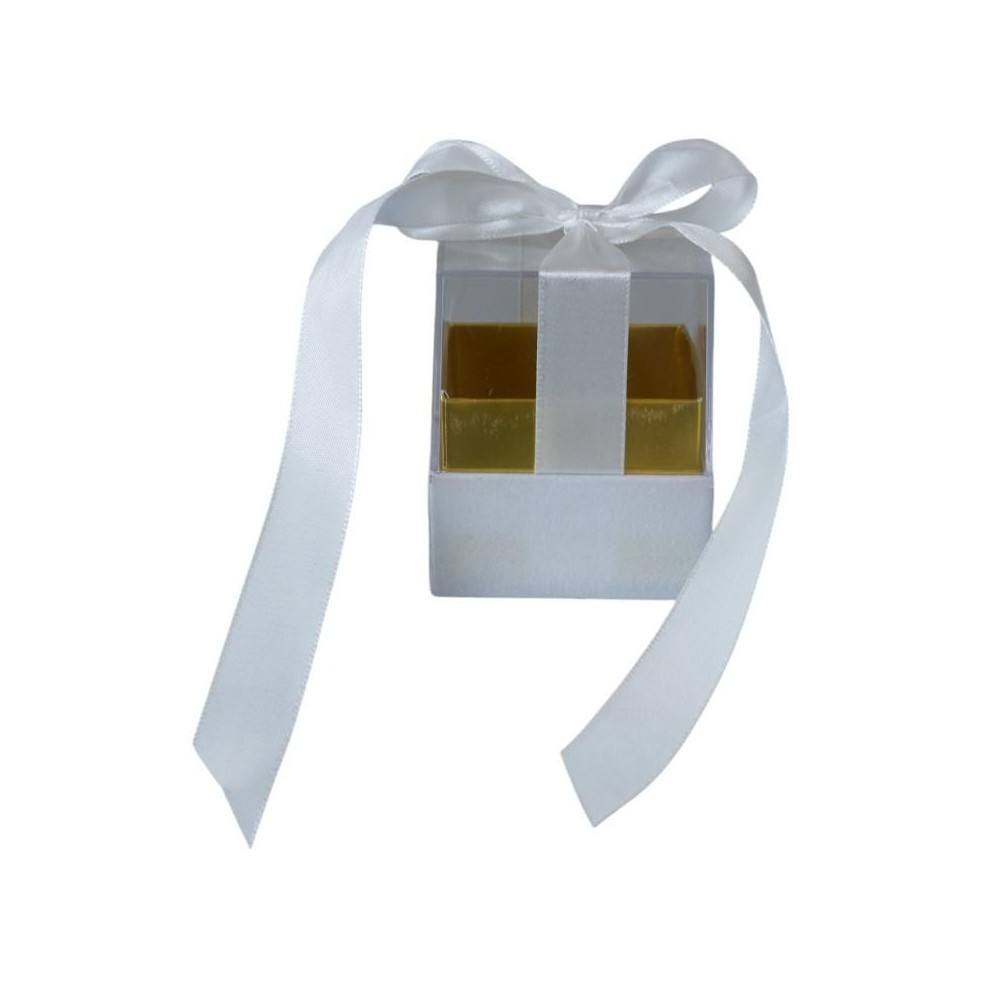 SCATOLA PLEX 6X6X6CM FIOCCO BIANCO